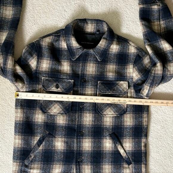 Dues Ex Machina The Piston Wool Shirt Lightweight Coat Jacket Plaid Men's Size L - Picture 8 of 14